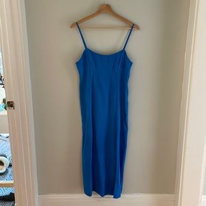 Linen blend straps dress - Zara